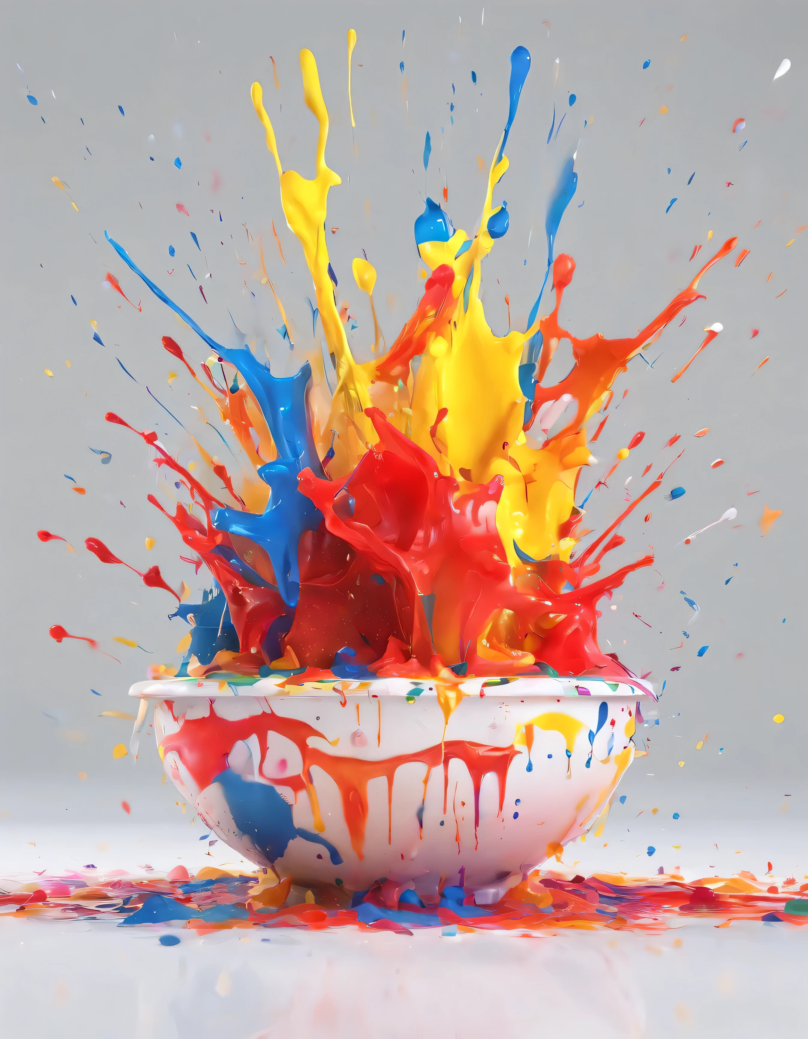 (masterpiece, best quality, high resolution), white background, ((paint splash, color splash, ink stain, color splash)), No People