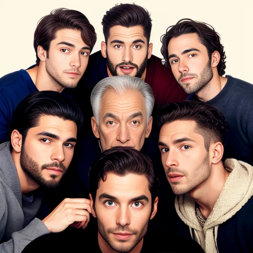 Jew men gathered in sweatshirts, focusing on their faces.