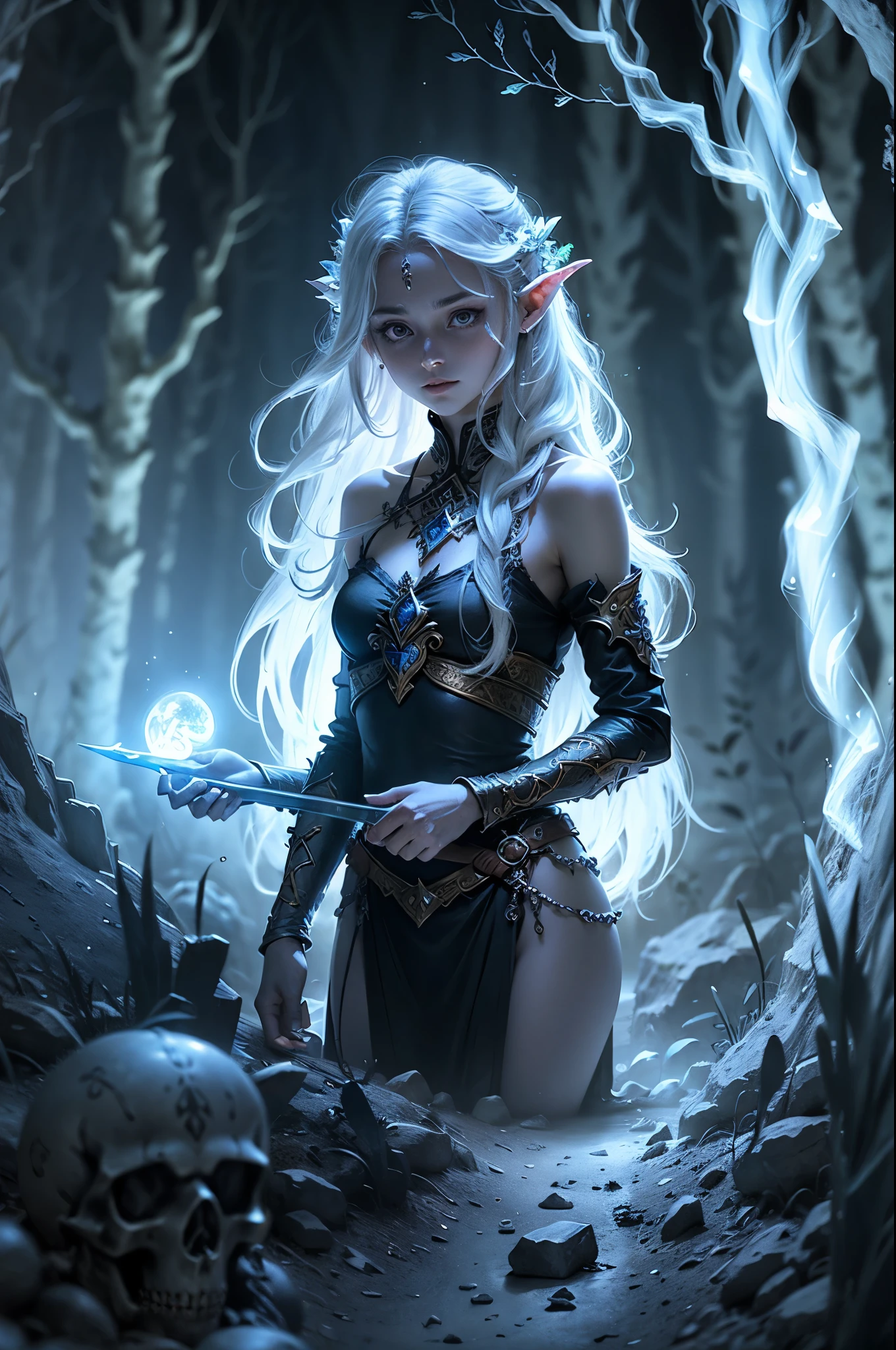 In the ancient realm of Eldoria, where magic hummed through the veins of the land like a melodic symphony, a young sorceress named Aria embarked on a perilous quest. Equipped with her staff of obsidian and a heart burning with resolve, she ventured into the hauntingly beautiful Forest of Whispers, where whispers of ancient prophecies echoed through the air.
This enchanted forest was a labyrinth of trials, testing both Aria's wit and courage. She encountered various creatures, from the ethereal Skeleton King who ruled the forest under the light of the full moon, to the mischievous goblins