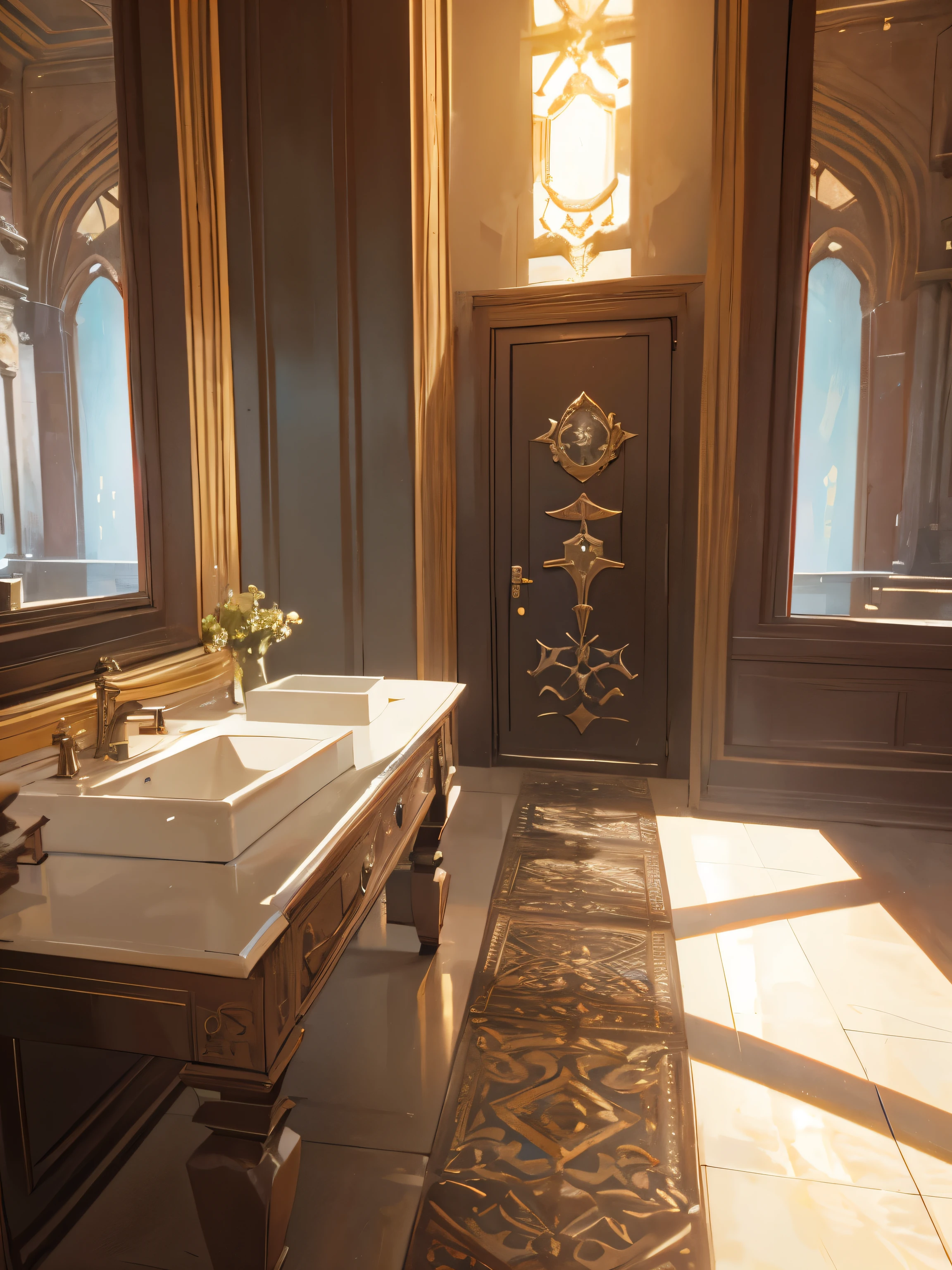 Throne room, medieval, masterpiece, detailed room