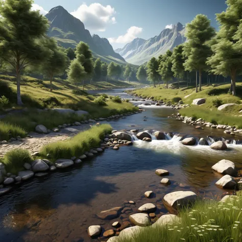 a fairly busy photorealistic natural landscape