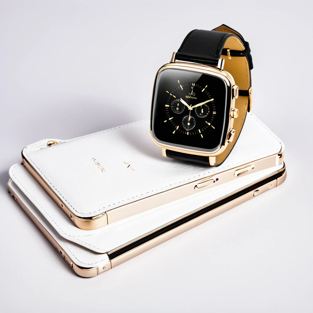 A classic packshot photo of a product (smartphone, watch, fashion accessory, etc.) on a plain background