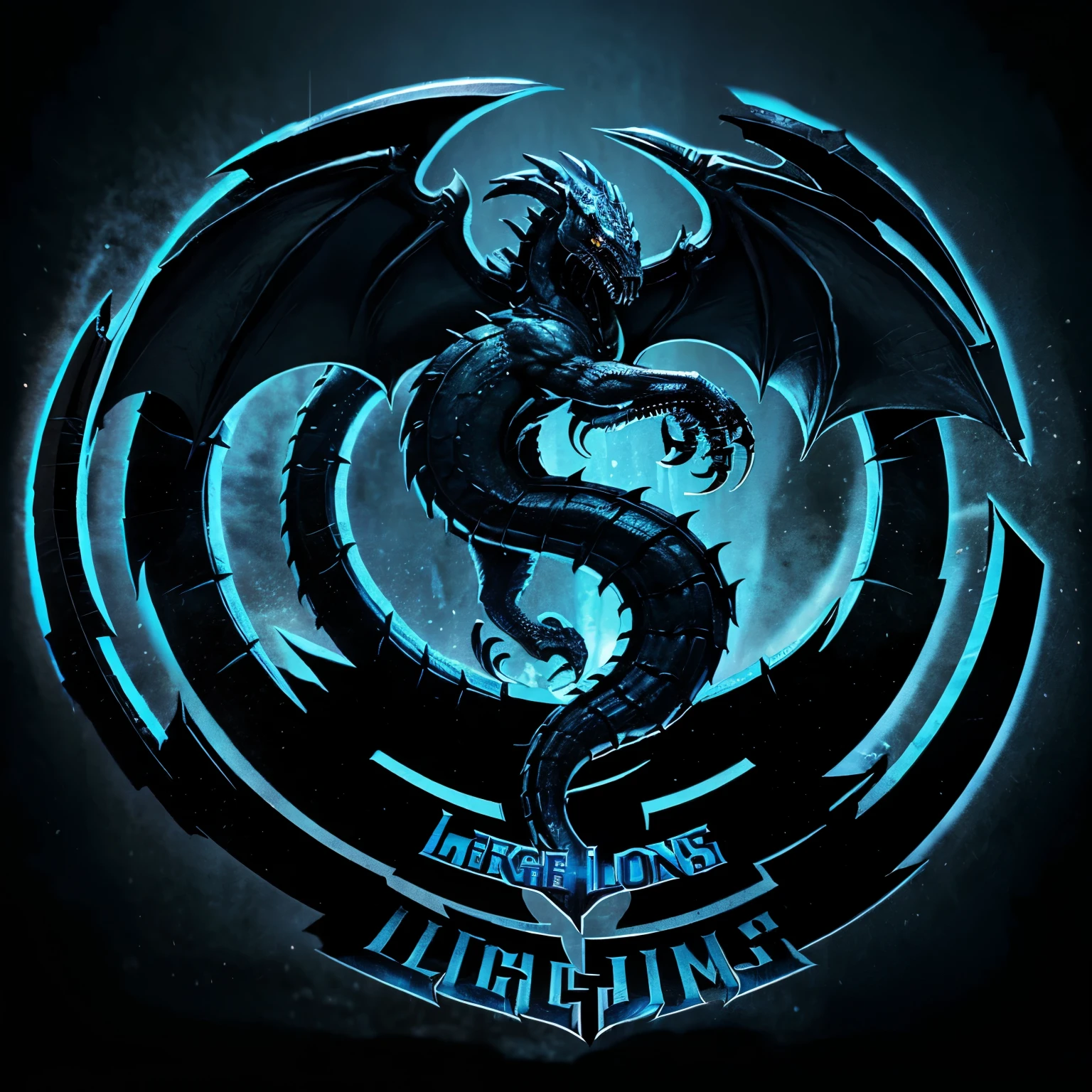 Mortal Kombat dragon logo in Bic blue and black colors with the text "Legiones"