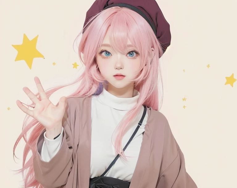 anime girl with pink hair and blue eyes waving, anime visual of a cute girl, anime moe artstyle, cute anime girl, young anime girl, anime best girl, cute anime style, anime character, an anime girl, anime style character, flat anime style, high quality anime artstyle, in anime style, anime art style