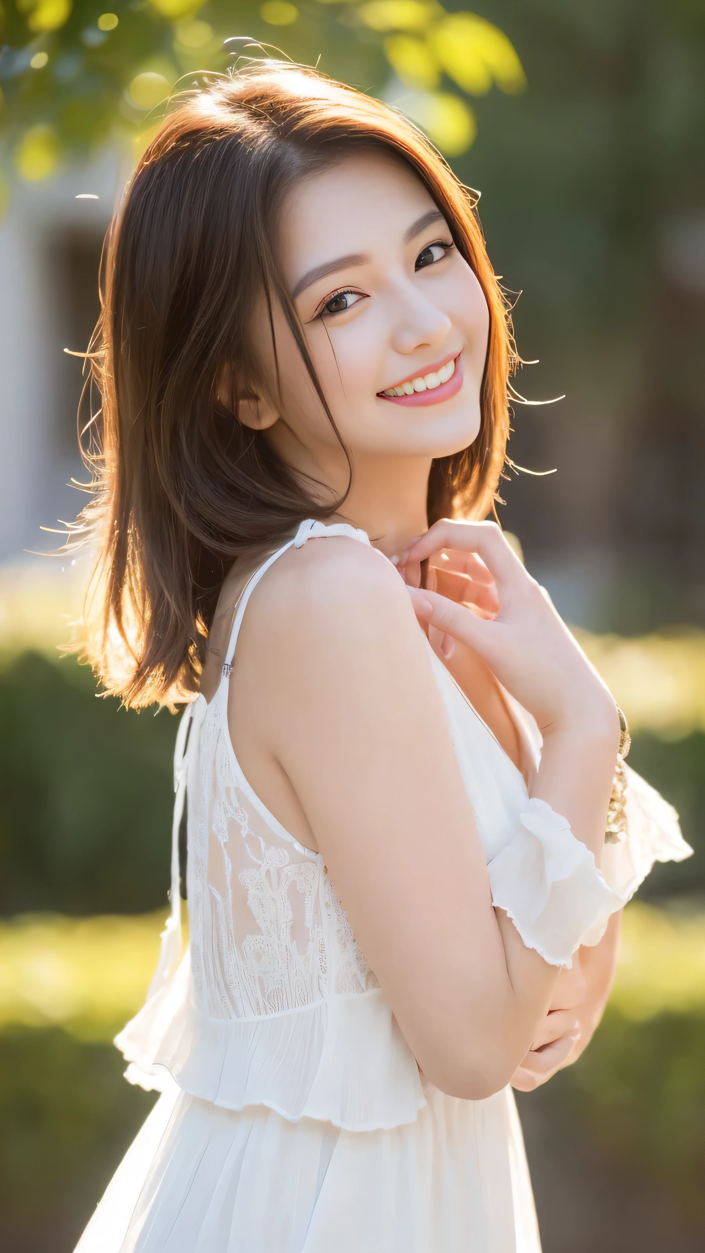 (highest quality, 16K, masterpiece: 1.3), (Movie actress:1.4),Beautiful woman with perfect figure: 1.2, 1 female, alone, (Nationality is random:1.4), Wearing a pendant, Strapless、Elegant long dress、(A very loving smile:1.2)、 Highly detailed face and skin, Fine grain, double eyelid, ((Full Body Shot:1.3))、