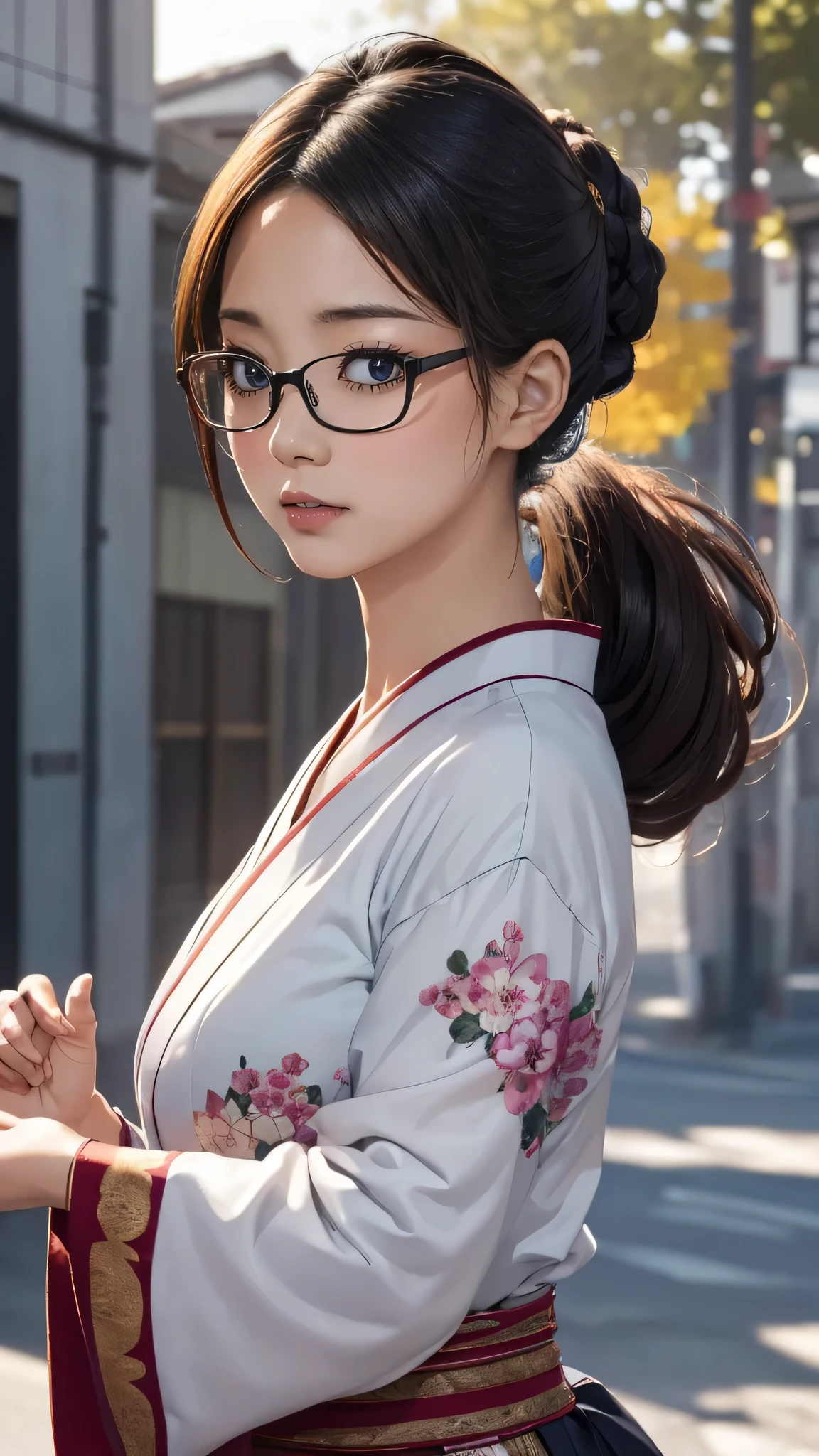 (random japanese clothes),(random pose),(random hairstyle),(Highest image quality,(8k),ultra-realistic,best quality, high quality, high definition, high quality texture,high detail,beautiful detailed,fine detailed,extremely detailed cg,detailed texture,a realistic representation of the face,masterpiece,Sense of presence),(wearing glasses:1.1)