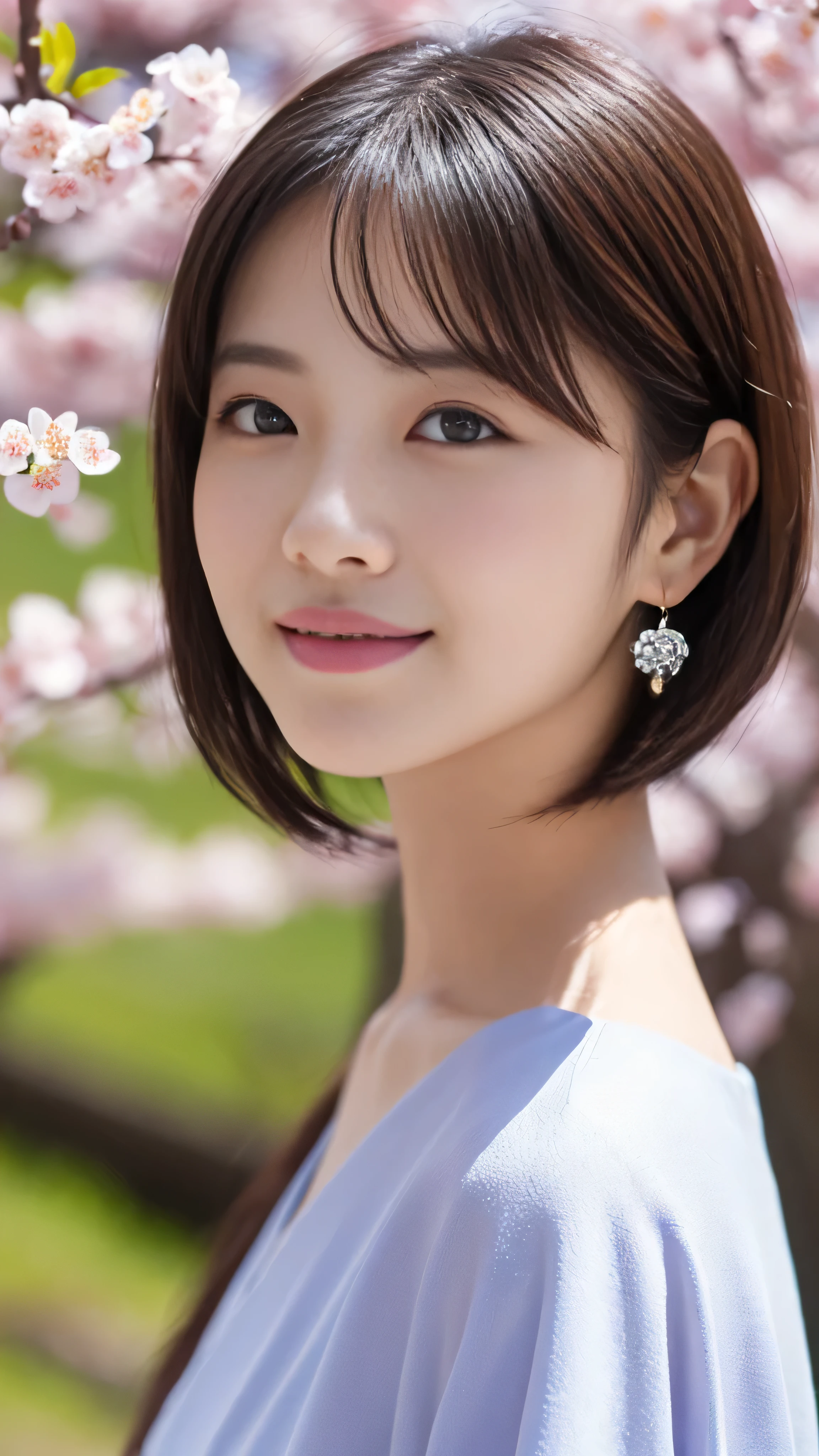 1 girl, (Pastel spring outfit:1.2), Beautiful Japanese actresses, 
It looks great in the photo, Yukihime, Long eyelashes, Snowflake Earrings,
(RAW Photos, highest quality), (Realistic, Photorealistic:1.4), (Tabletop), 
Beautiful and detailed, Thick and beautiful lips, Highly detailed eyes and face, 
break
(A girl admiring plum blossoms:1.3), 
(Plum blossom), (blue sky),
Dramatic lighting, Great atmosphere, 
break 
Perfect Anatomy, Slender body, small, short hair, Parted bangs, Angel Smile, 
Crystal Skin, Clear Eyes, Flash photography, Capture the light