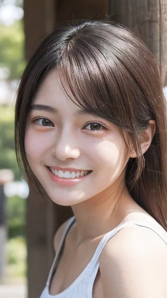 ((sthe highest qualit、8K、:1.3))、sharp、、、:1.2、Perfect Body Beauty:1.4、slim abs:1.2、((Layered Hairstyle、Large Tits:1.2))、(Wet White Button Long Shirt:1.1)、(rain、street、、、:1.2)、wetty:1.5、Very detailed face and skin texture、detailed eye、Double eyelidd、Aspect of looking at the camera、Miyakojima Beach、sand beach、Bikini、smileing