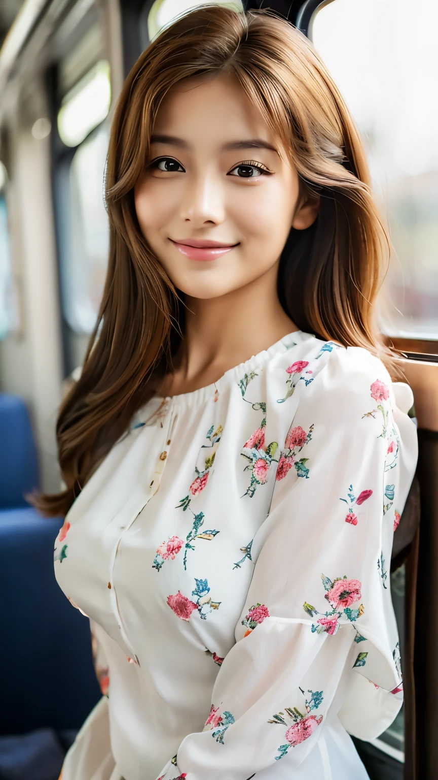 White blouse with floral print