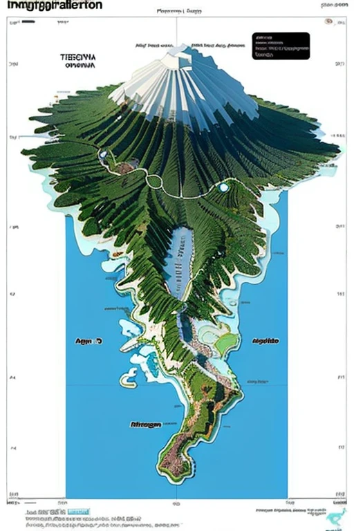 Imaginary Map、Mercator projection、Otherworldly fantasy、Simple、One Island,