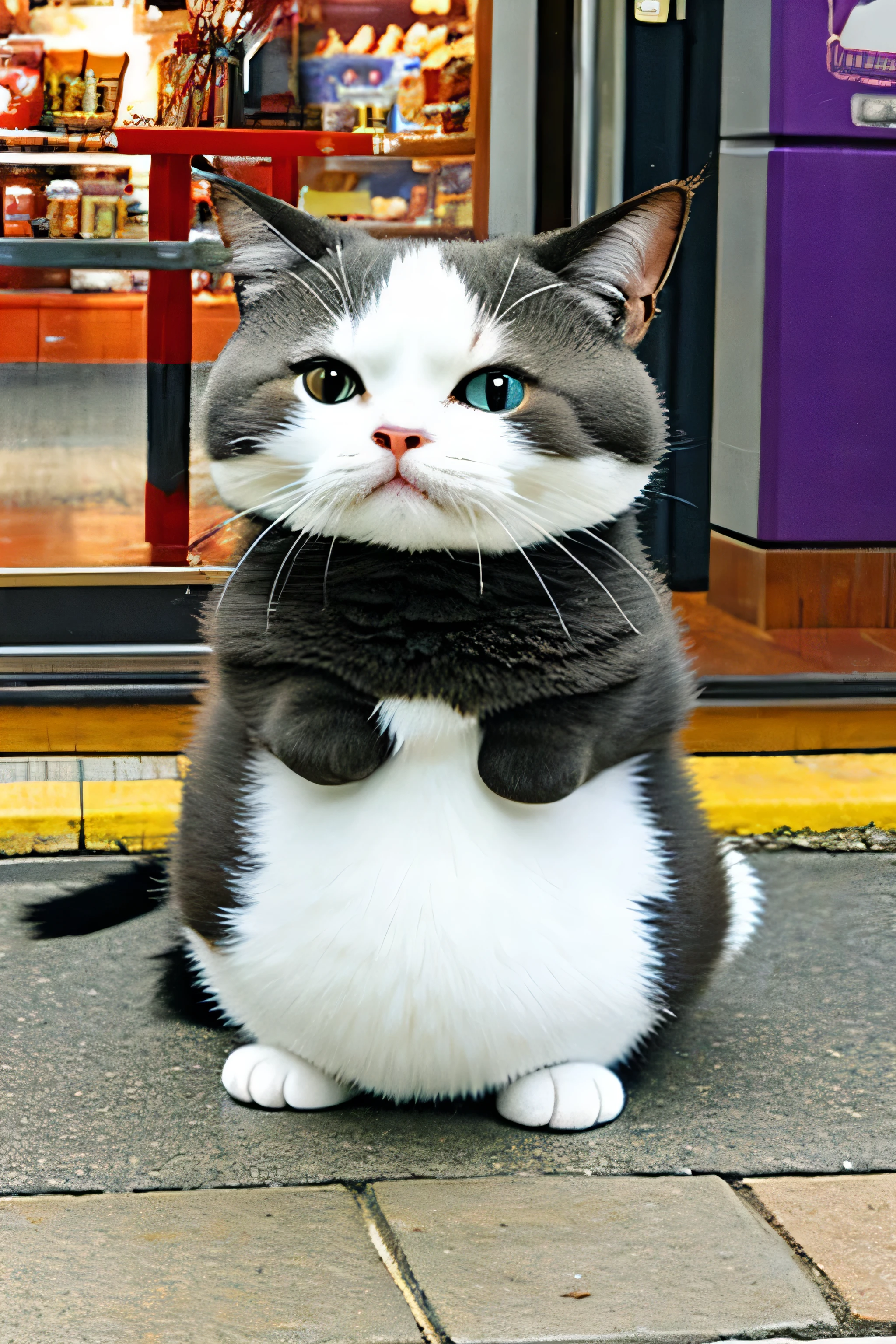 Anthropomorphic cat、Cute、Are fat