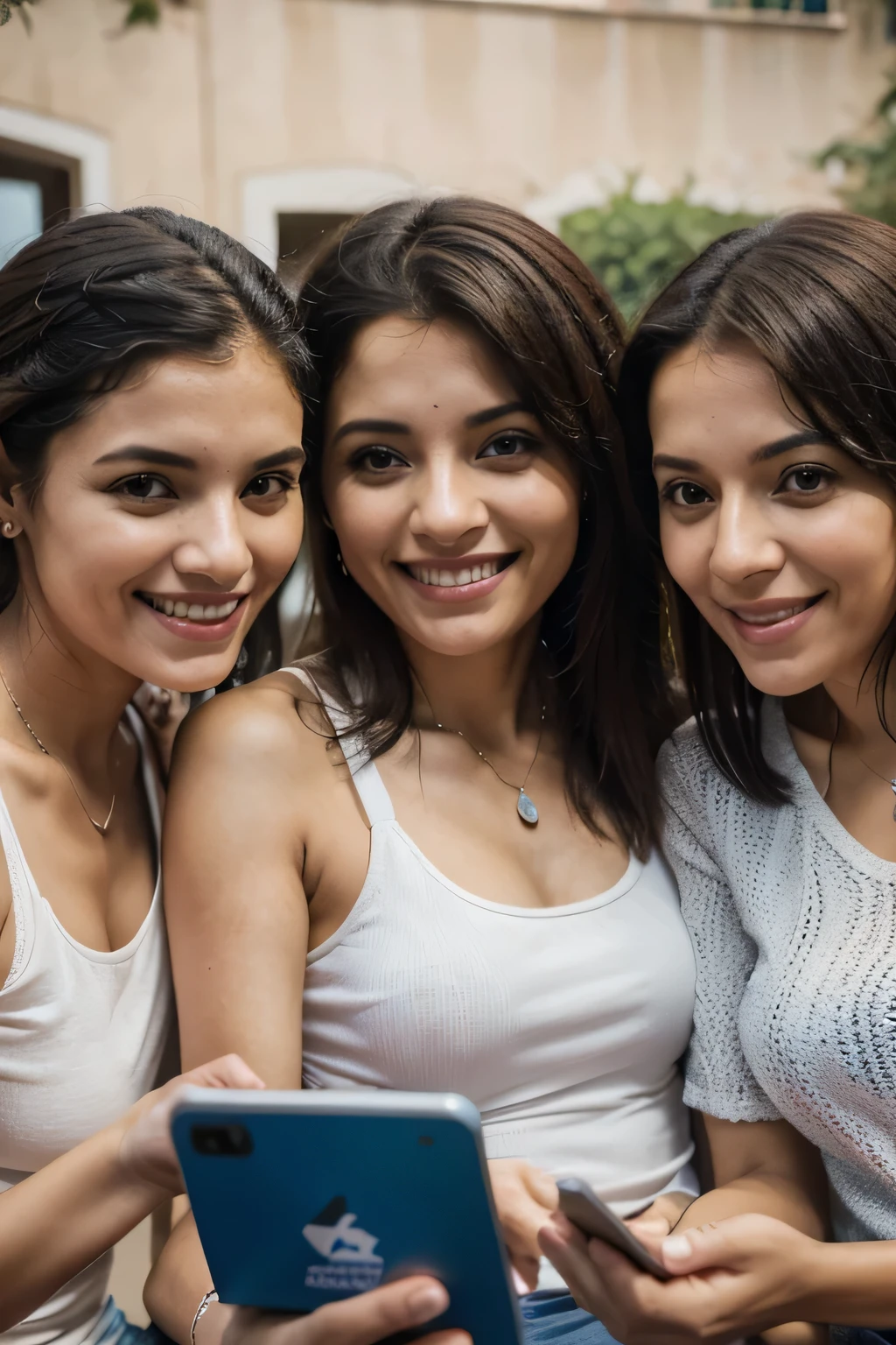 Un grupo diverso de amigos y familiares sonrientes se reunieron, holding smartphones and tablets.]

Caption: "Join the referral revolution! Gana dinero simplemente recomendando amigos y familiares. Comience a compartir hoy!"
