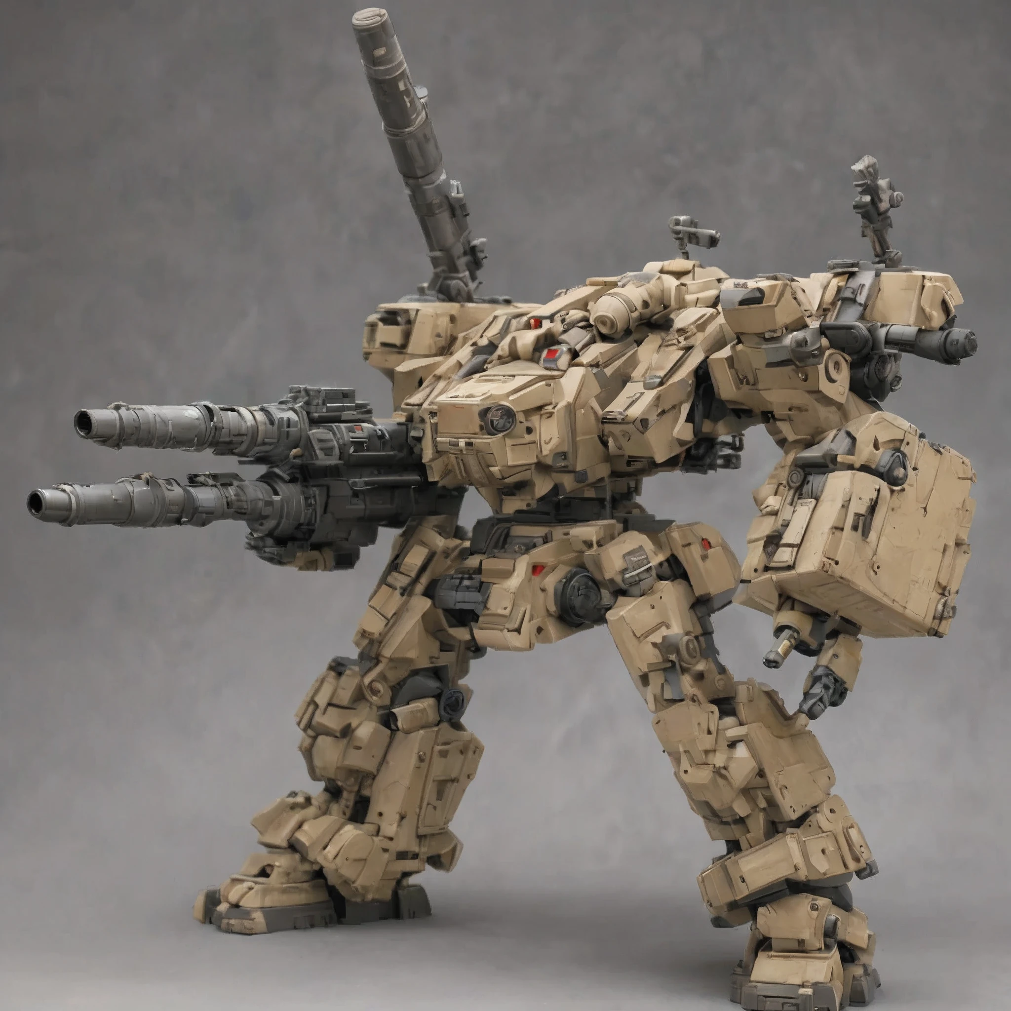 Are standing, Giant Robo, missile pod, machine gun, Huge cannon, very detailed,