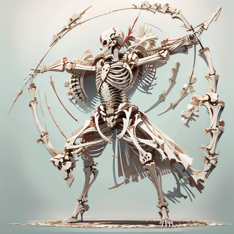 Skeleton Archer　　Holding a large bow made of bone　Standing posture