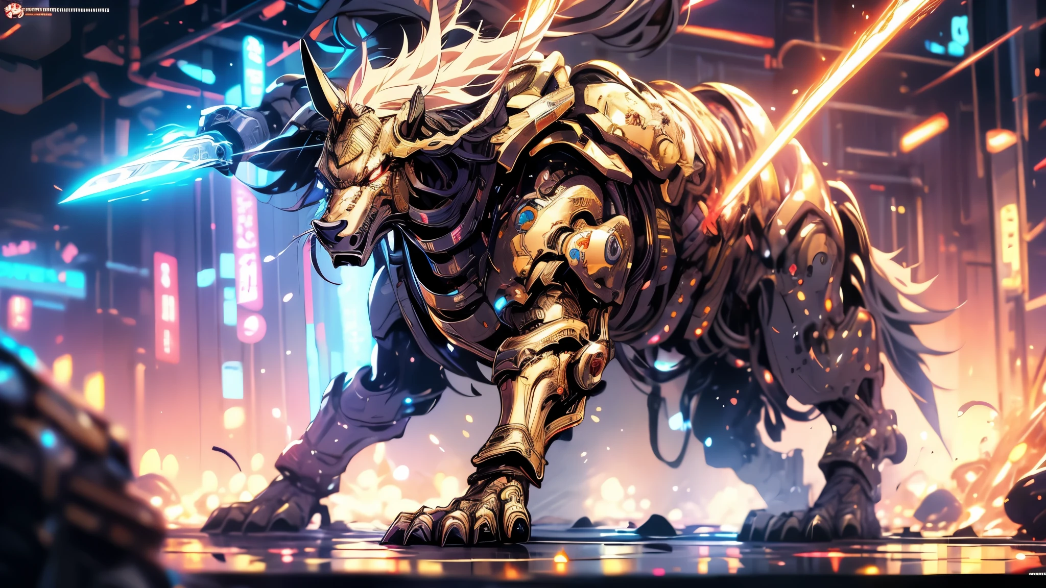 2d anime style, 1 girl, detailed hair, cyborg girl, female warrior, stand, cyborg armor, cinematic light, dynamic battle scene, dynamic composition, high definition, high resolution, action scene