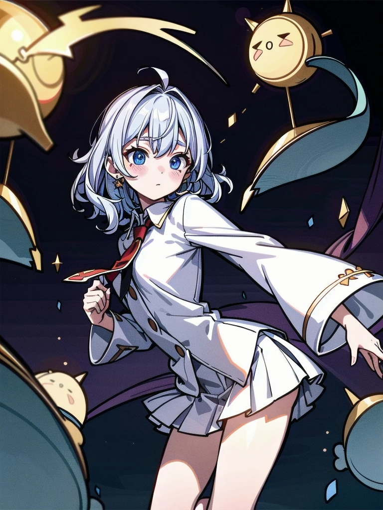 whole body, hogwarts teacher, necktie, cloak, skirt, absurdres, RAW photo, extremely delicate and beautiful, masterpiece, Best Quality, ultra high resolution, 32k, hyperrealistic, ultra-detailed, detailed description, pale skin, 20 years old, detailed beautiful face and eyes, tearful mole, earring, Colossal tits, short medium hair, wavy hair,