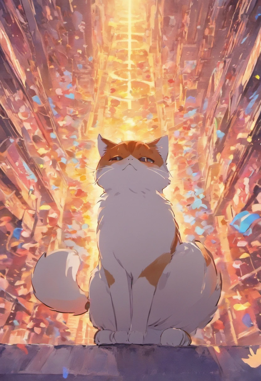 Cute Cat with paws on screen