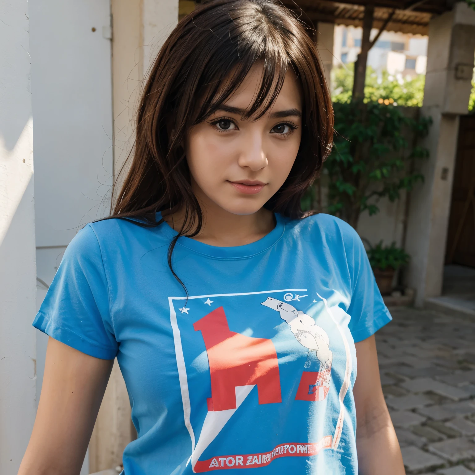 Anime,pechos medianos,en falda y con remera corta