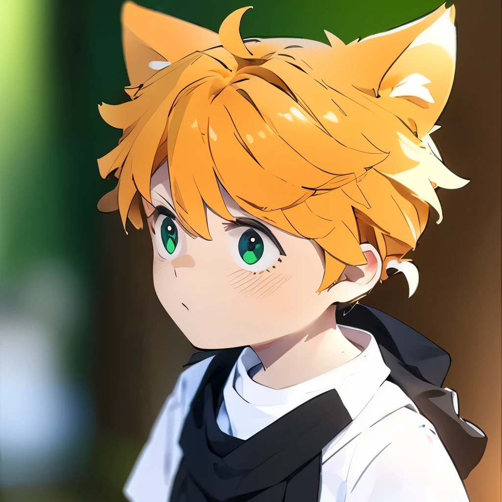 green Eyes, 10 YO, orange hair, animal ears, single