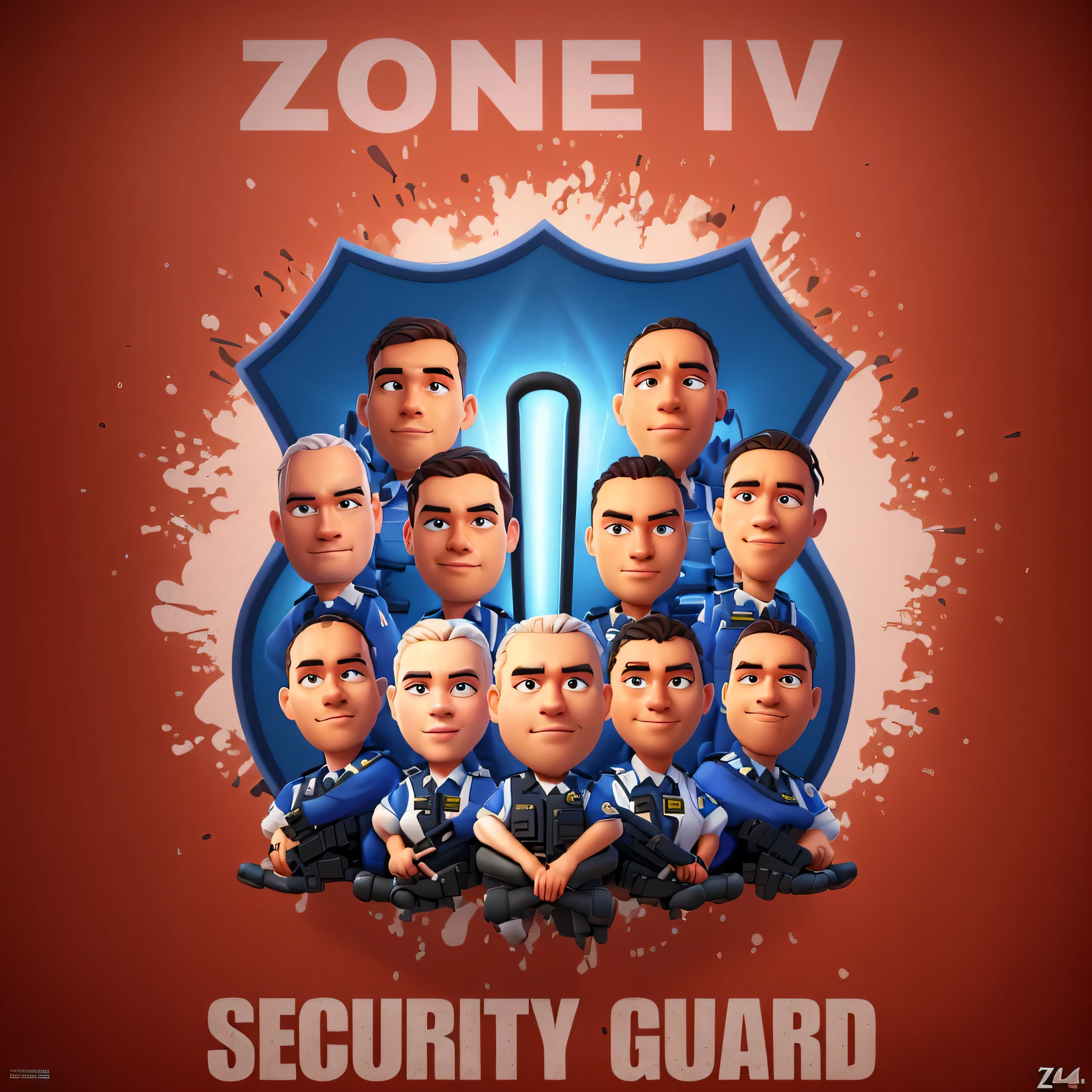a close up of a poster with a group of people in uniform, securityguard, security, security agent, guard, portrait n - 9, security rhox, guards, fanart, n 4, n4, special forces security, official fanart, zun, -n 4, - n 4, -n4, 💣 💥💣 💥, 💣 💥, 4 dg
