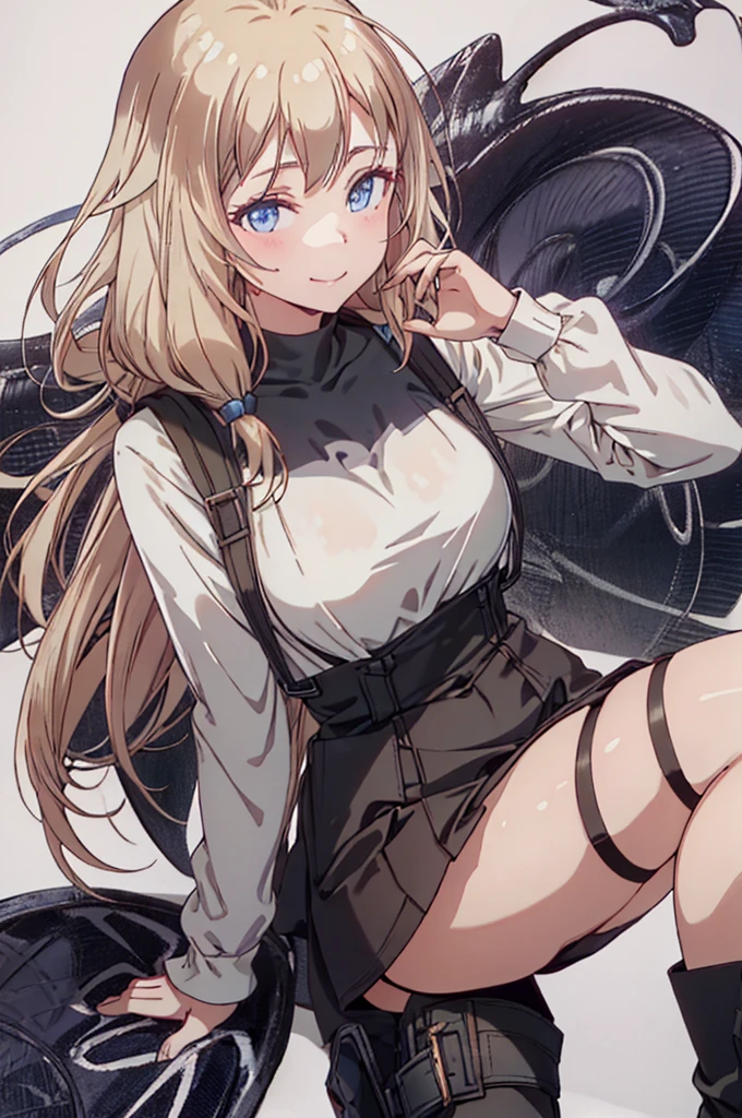 (from above:1.2),(from side:0.9), ((Face)), (Close-Up:0.4), 1female, teacher, wearing a hoodie, bootyshorts, Thicc, small breast, light colored hair, long hair, blue eyes, face to detail, detailed eyes, the background is a pizzaria, smiling, highest quality, (RAW photo:1.2)(Curve,Model,glamor:1.5),Beautiful breasts,(pointed chest:1.0),Farbe_aberration,beautiful detailed shadow,Beautiful eyes,Beautiful body,Beautiful skin,beautifull hands,(medium_breasts:1.5),Brown hair,watching at viewers,black suspenders,Bulging big,breasts,walls: Black miniskirt, garters, Gaze, Small face,bangss,holster,Beautuful Women,hands up,leg holster,Gaze,black boots panty shot, provocation,flank,flank sweat soio,arm,,narrow waist,(with sparkling eyes and a contagious smile),her thin pubic hair, looking at viewer, posed cleavage:1.2,pose muy sexy"