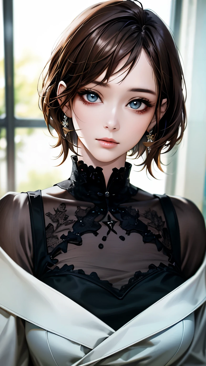 (hig彼st quality、8k、32k、masterpiece)、(Realistic)、(Realistic:1.2)、(High resolution)、Very detailed、Very beautiful face and eyes、1 girl、Delicate body、(hig彼st quality、Attention to detail、Rich skin detail)、Bright colors