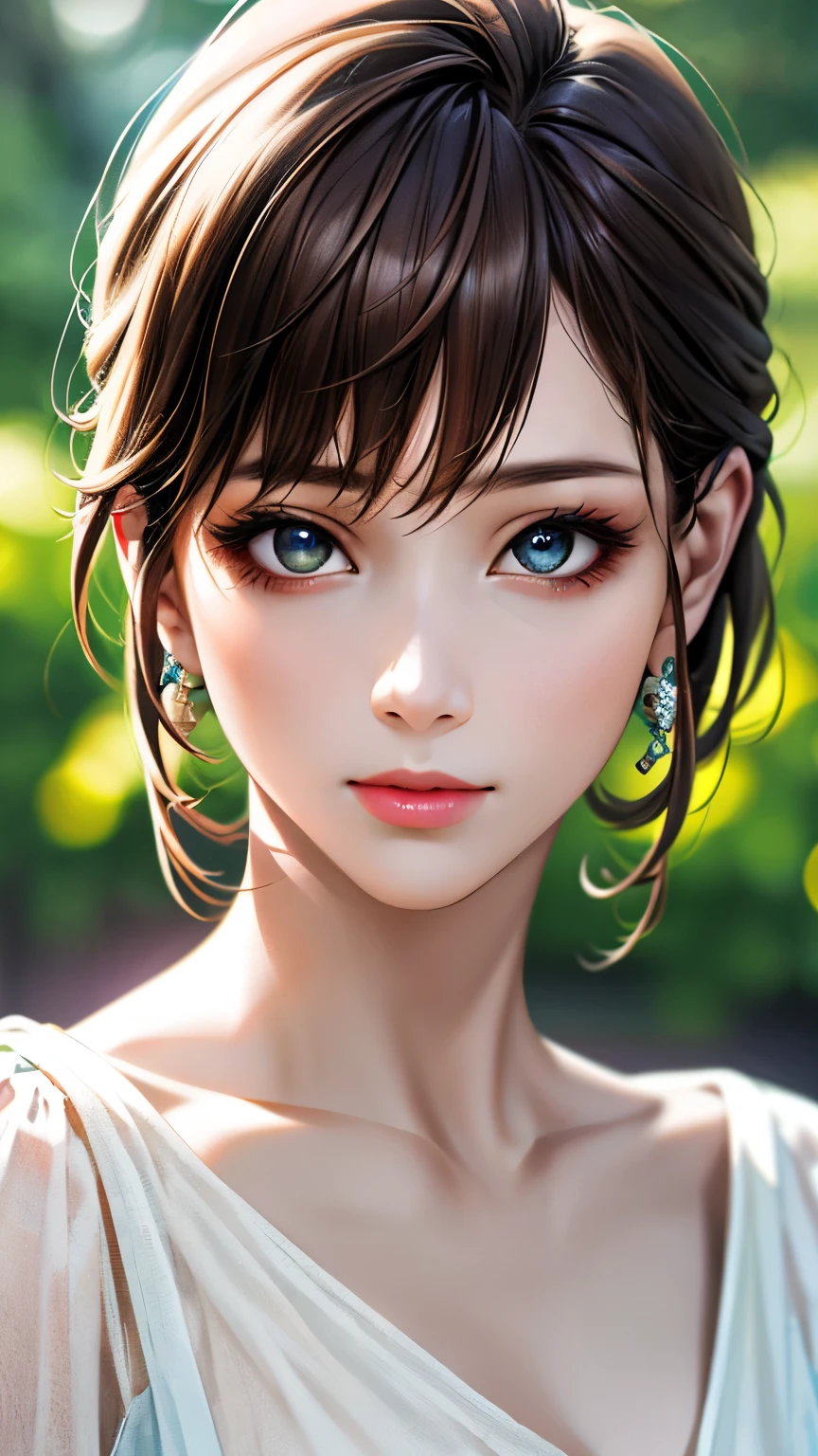 (hig彼st quality、8k、32k、masterpiece)、(Realistic)、(Realistic:1.2)、(High resolution)、Very detailed、Very beautiful face and eyes、1 girl、Delicate body、(hig彼st quality、Attention to detail、Rich skin detail)、Bright colors