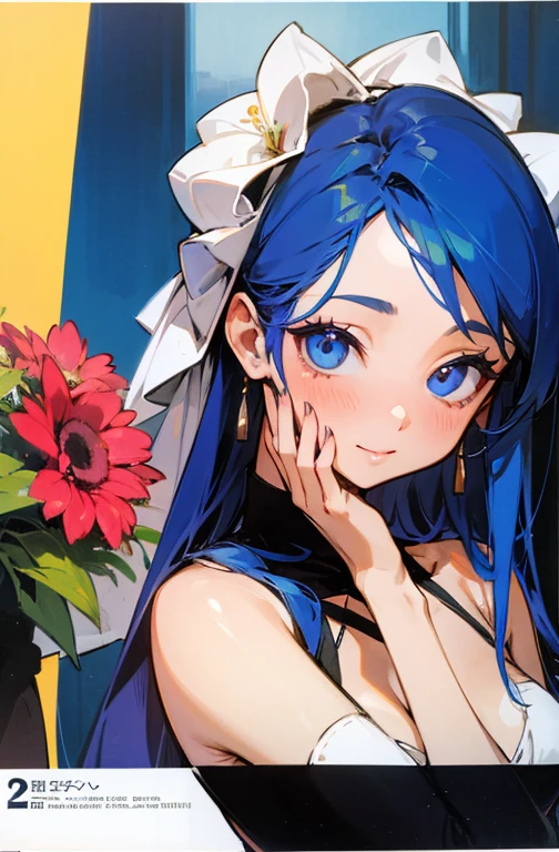 Cool women、sexy、Holding a bouquet in both hands、