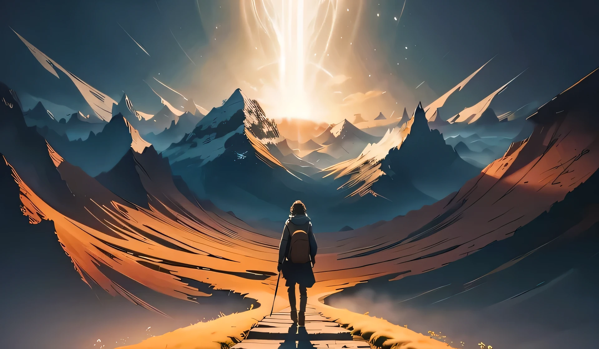 a trusty staff the traveler uses to help him on his journey that he always carry everywhere