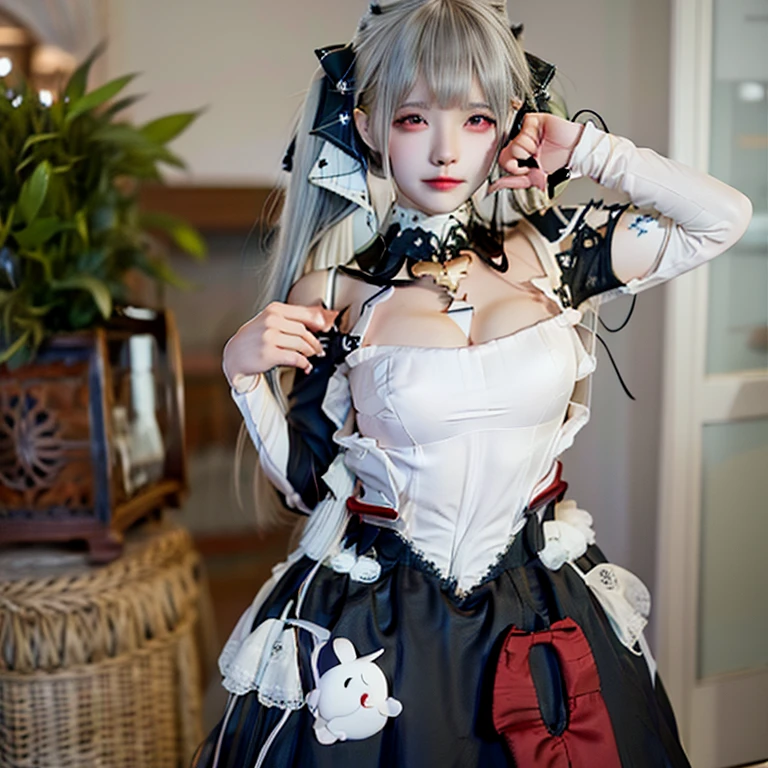 Azur lane , red eyes , gray hair , Formidable azur lane