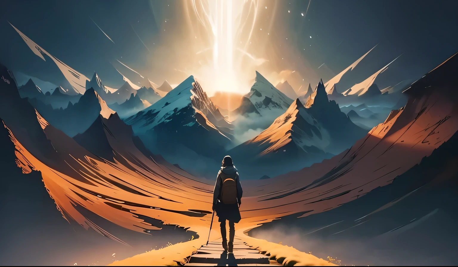 a big mountain that look near from the perspective