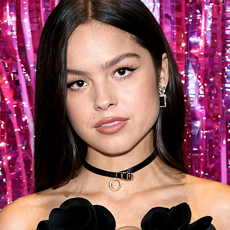 (masterpiece, best quality:1.2), Olivia Rodrigo, black dress, cleavage, photograph, portrait photo, realism