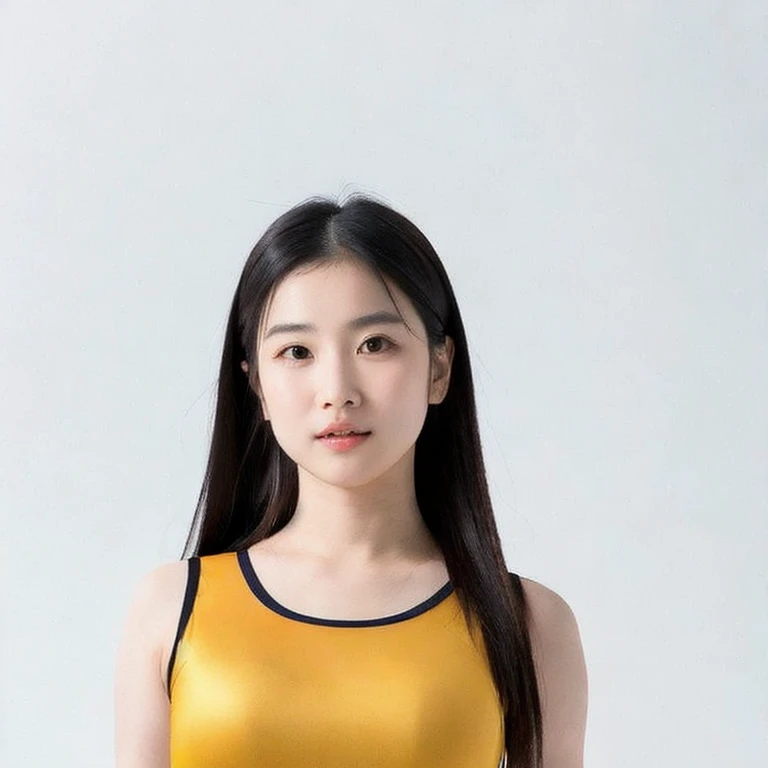 (masterpiece, best quality:1.2), a beautiful asian girl, solo, wearing a leotard, black hair, straight hair, black eyes