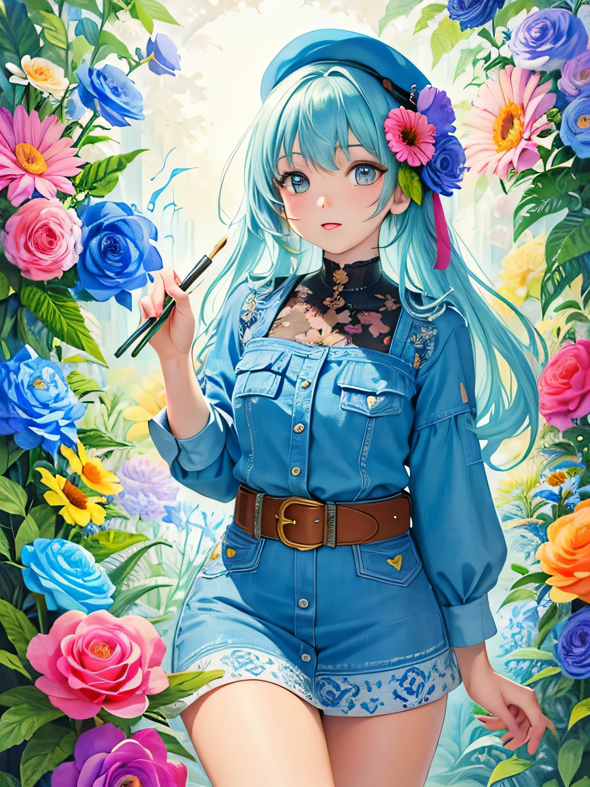 Christian Riese Lassen Style、(((Landmine fashion))), 8K Quality、Intense watercolor, Detailed watercolor art, Watercolor splash, Surreal, avant-garde pop art, Beautiful and expressive paintings, Beautiful artwork illustration, Very colorful tones, wonderful, Cool beauty, highest quality、Official Art, Vector art, Stylish design, (((The most beautiful girl))), (((highest quality))), HDR, ((detailed)), (((Doodle Art)), ((masterpiece)), ((Super detailed)), (((Colorful flowers))),(((Stylish))), (((love)))