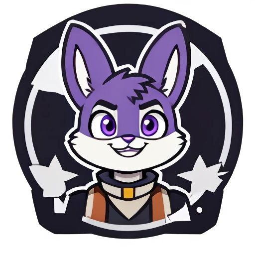 (( Icon concept art )), The resistance of the villains , cartoon Purple bunny big Smile