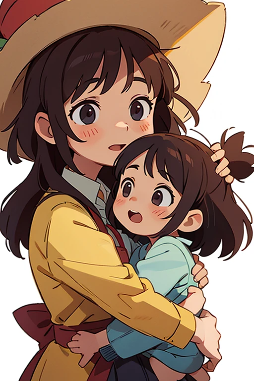 A Monther holding a child with her face expression happy and grateful