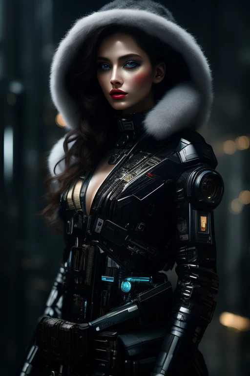 fashionmodelExquisite, gorgeous, technological, and mysterious character image painting