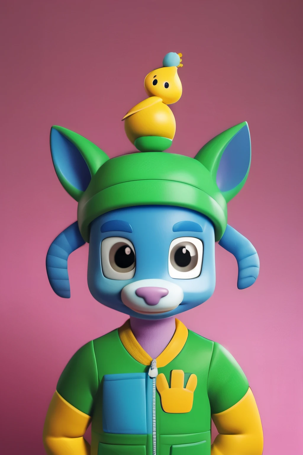 personaje de dibujo animado de un hombre veterinario con hambo de color verde 3d,avatar