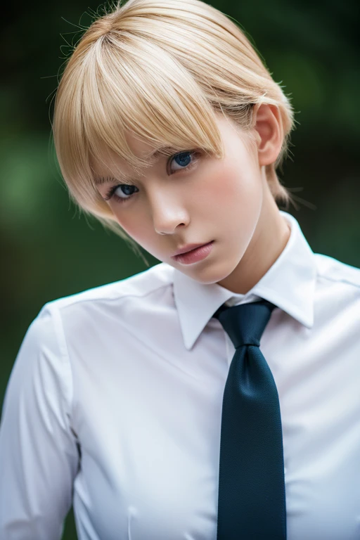male、Blonde boys、wearing a suit and a tie、A photo with the body and head in a straight line, Turn the photo to face the viewer, The eye is fixed on the lens, In the photo you can see the shoulders and head, 写真中央のmale, 8k, highest quality, Tabletop, Realistic, Realistic photo, Cinematic photography, ultra Realistic, Perfect lighting, DSRL, Professional photos, 4K Muscular