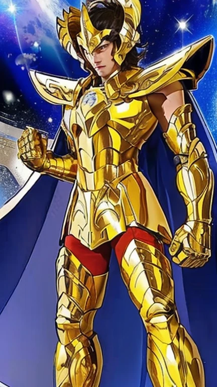 A man with golden armor