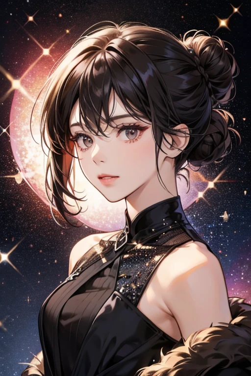 Shirley's hair is a dark brown-black color and is often rolled in a bun at the end. SPARKLE; GLITTER