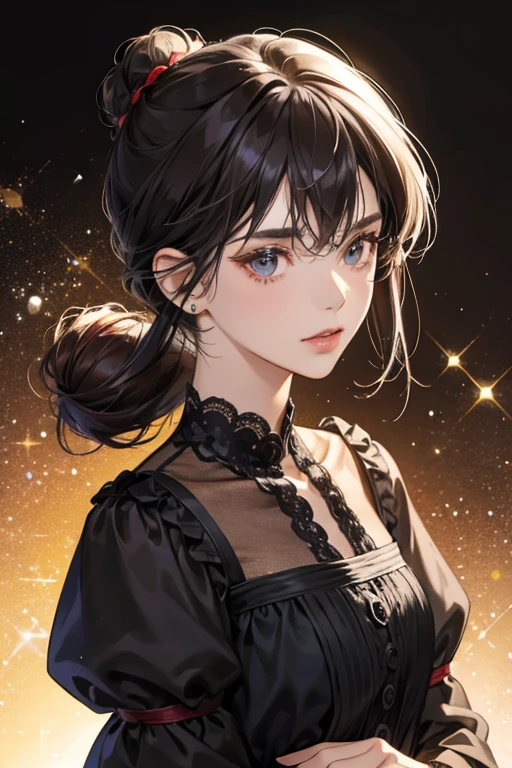 Shirley's hair is a dark brown-black color and is often rolled in a bun at the end. SPARKLE; GLITTER