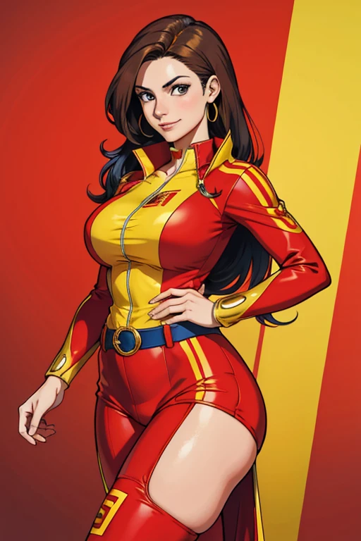 Spanish woman Super Hero Red and Yellow clothes Spanish clothes Spain flag