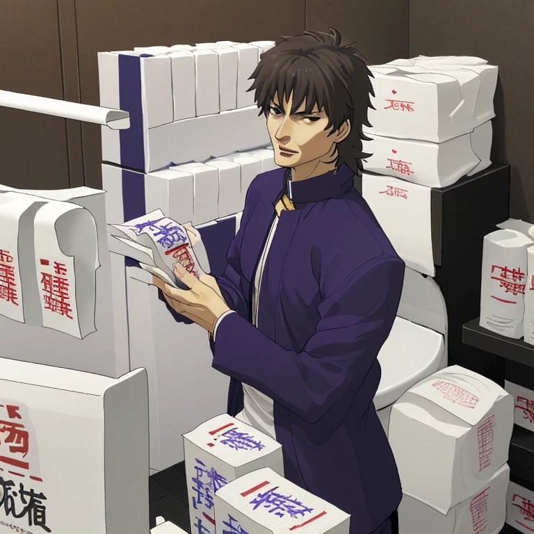 Kirei Kotomine buys a lot of toilet paper