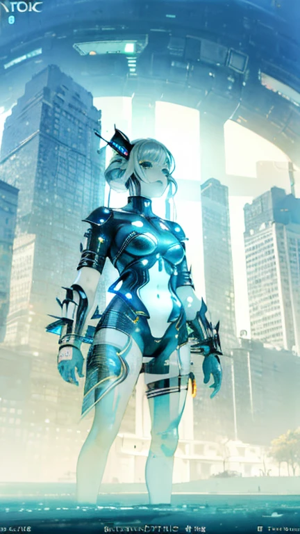 (double exposure),1female\(cute,kawaii,,,hair color neon,hair clip,eye color cosmic,big eyes,pale skin,extremy white skin,glossy body,futuristic costume,(open stomach:1.0),six-pack abs,(cute pose:1.6)\),background\(at noisy city,neon lights,outside,night,skyscraper\), BREAK ,quality\(8k,wallpaper of extremely detailed CG unit, ​masterpiece,hight resolution,top-quality,top-quality real texture skin,hyper realisitic,increase the resolution,RAW photos,best qualtiy,highly detailed,the wallpaper,cinematic lighting,ray trace,golden ratio\),(dynamic angle:1.5),from below,(close up:0.6),[nsfw:2.0],[nsfw:2.0],(futuristic:2.0)