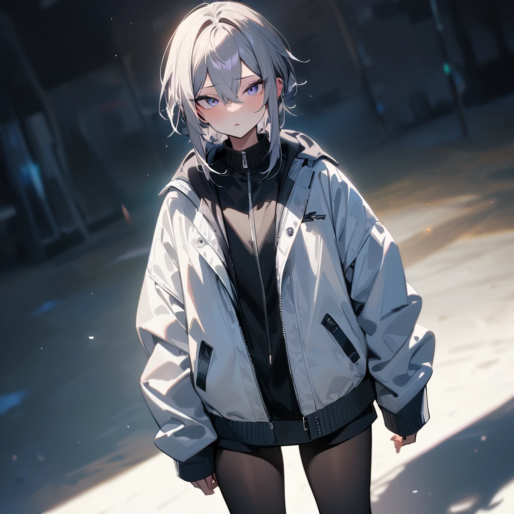masterpiece,best quality,very aesthetic,absurdres,androgynous,from front,looking at viewer,jacket