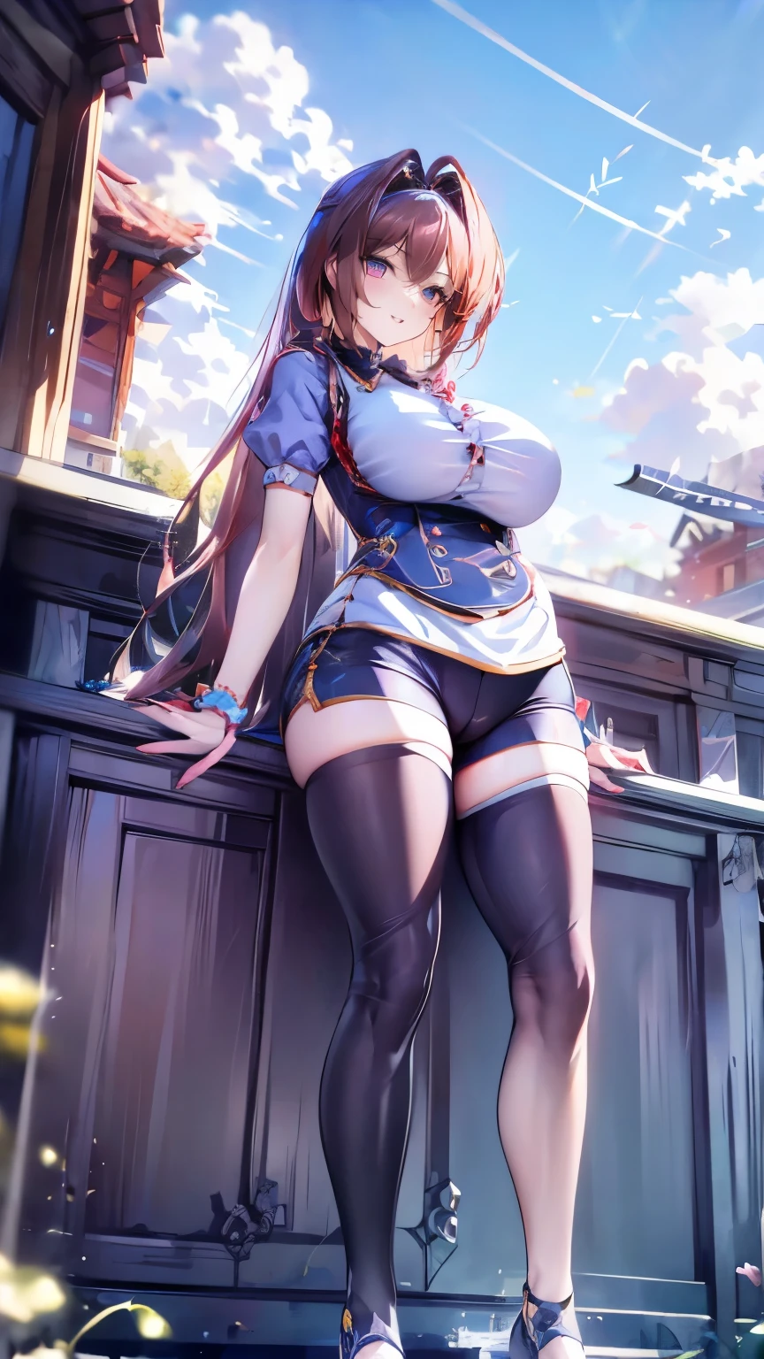 (day:1.7), sky background,a blue sky and clouds,
standing at attention,armpits,arm up,
wearing black legwear,(Closed_clothes),
aamiyako, long hair, jewelry, earrings,
1 girl, 20yo,mature female,Beautiful Finger,Beautiful long legs,Beautiful body,Beautiful Nose,Beautiful character design, perfect eyes, perfect face,
looking at viewer,(light_smile:0.3),
NSFW,official art,extremely detailed CG unity 8k wallpaper, perfect lighting,Colorful, Bright_Front_face_Lighting,
(masterpiece:1.0),(best_quality:1.0), ultra high res,4K,ultra-detailed,
photography, 8K, HDR, highres, absurdres:1.2, Kodak portra 400, film grain, blurry background, bokeh:1.2, lens flare, (vibrant_color:1.2)
(Beautiful,medium_Breasts:1.4), (beautiful_face:1.5),(narrow_waist),(perfect hands, perfect anatomy),