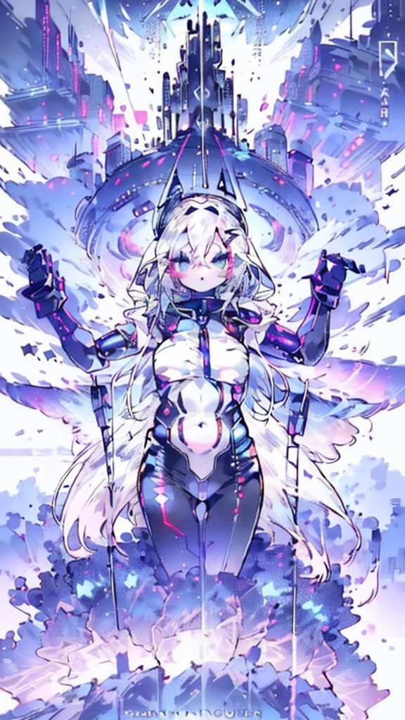 (double exposure),(1female\(cute,kawaii,,,hair color neon,hair clip,eye color cosmic,big eyes,pale skin,extremy white skin,glossy body,futuristic costume,(open stomach:1.0),six-pack abs,(cute pose:1.6)\):2.0),background\(at noisy city,neon lights,outside,night,skyscraper\), BREAK ,quality\(8k,wallpaper of extremely detailed CG unit, ​masterpiece,hight resolution,top-quality,top-quality real texture skin,hyper realisitic,increase the resolution,RAW photos,best qualtiy,highly detailed,the wallpaper,cinematic lighting,ray trace,golden ratio\),(dynamic angle:1.5),from below,(close up:0.6),[nsfw:2.0],[nsfw:2.0],(futuristic:2.0)