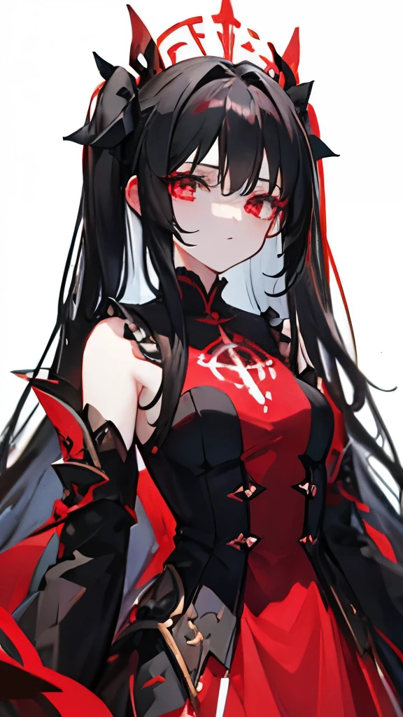 Black hair, carmesin eyes, red EYEs, dress,, Yo, hair tohsaka