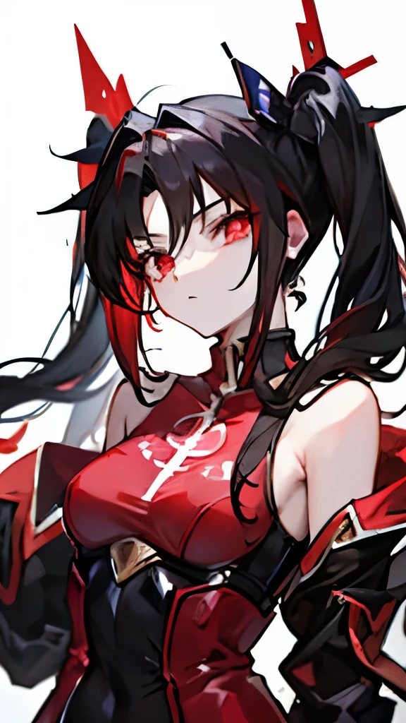 Black hair, carmesin eyes, red EYEs, card game, yugioh, 16 Yo, hair tohsaka